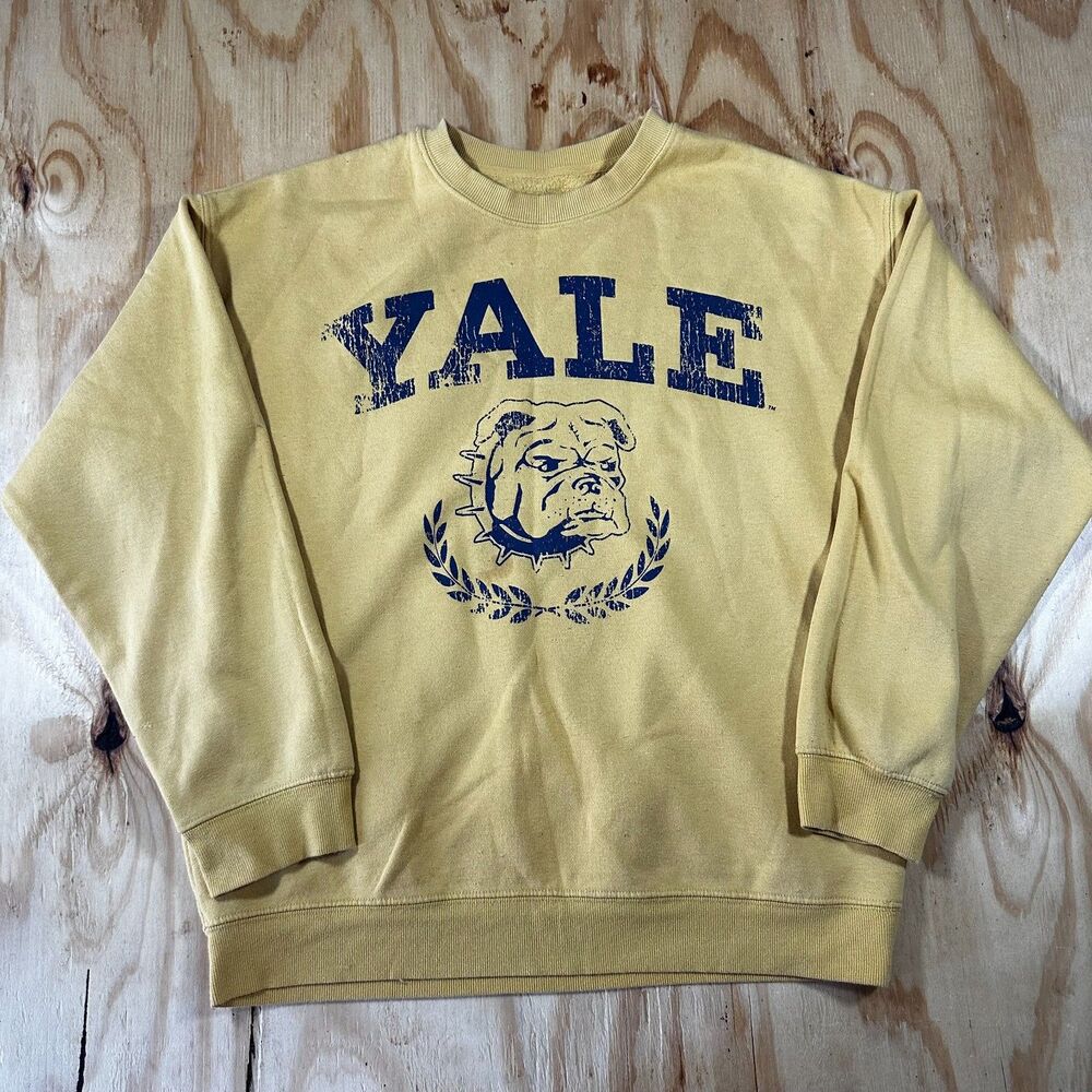 Yale University Bulldogs Yellow Crewneck Sweatshirt Medium